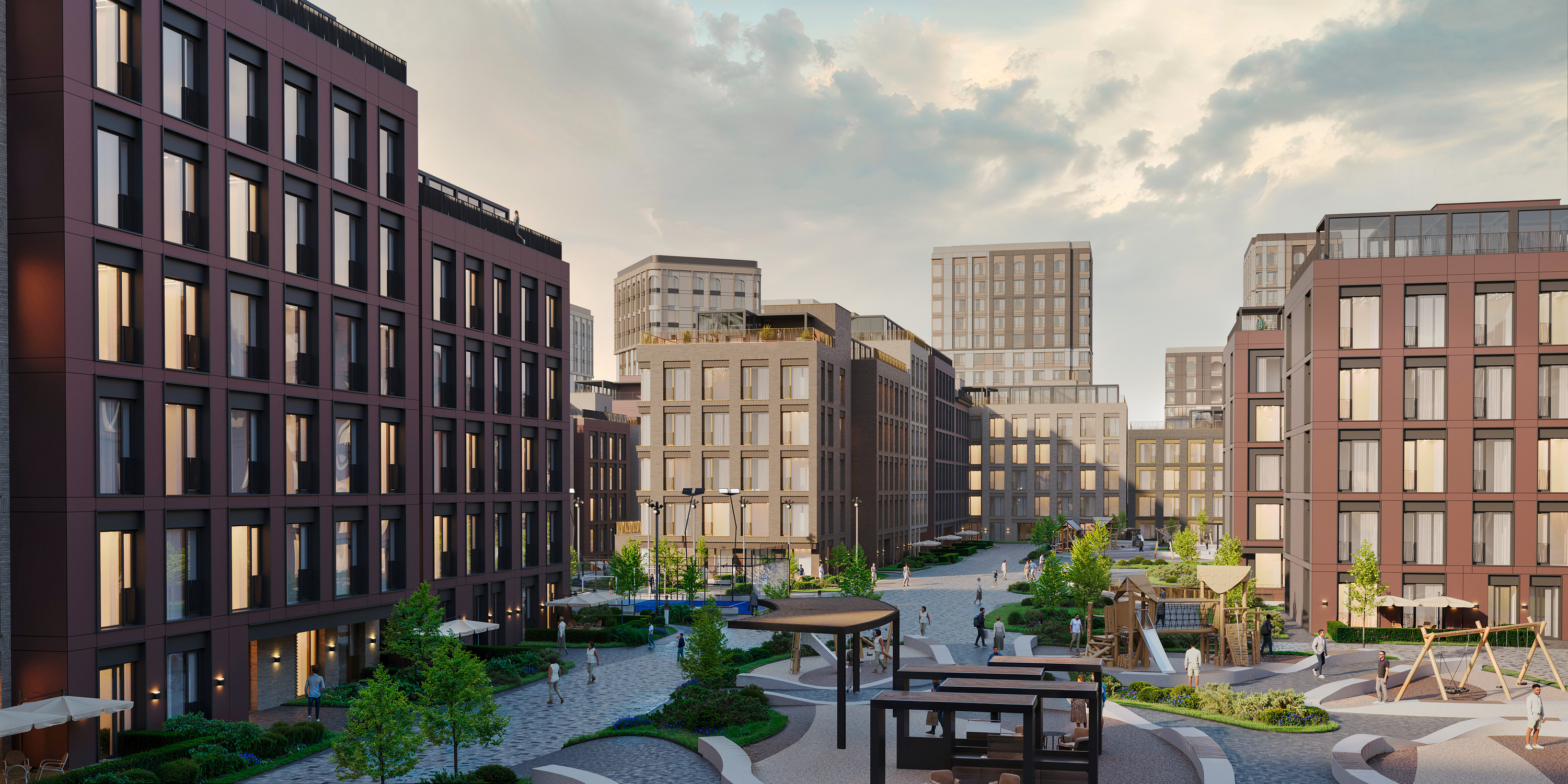 Двор Arkenon City с детской площадкой
