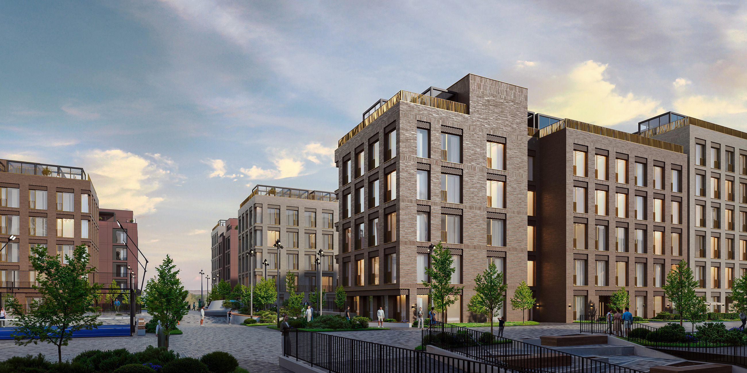 Пешеходный променад между блоками Arkenon City